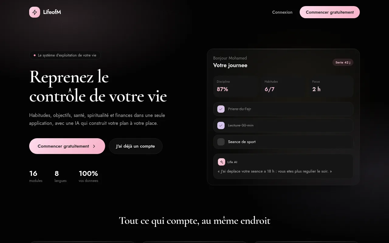 Capture d'écran du site LifeOfMia